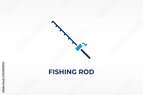 FISHING ROD vector, icon or logo sign isolated symbol illustration