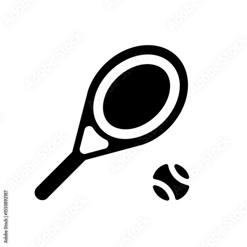 tennis equipment glyph icon