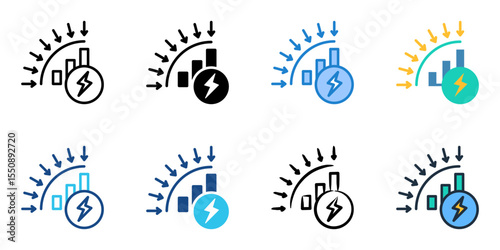 Energy Harvesting icon set multiple style collection 
