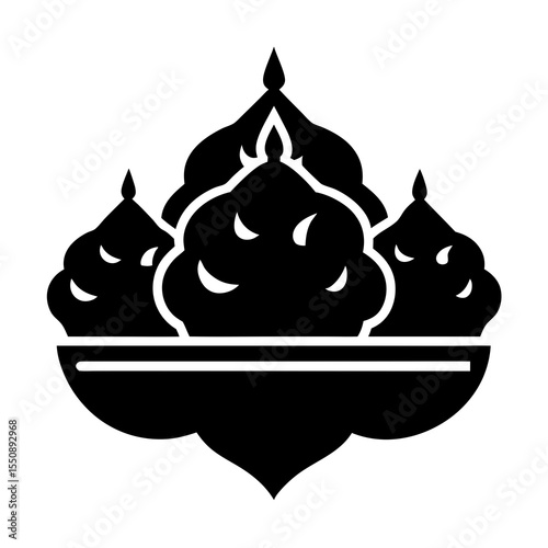 Pakora vector silhouette illustration isolated on white background