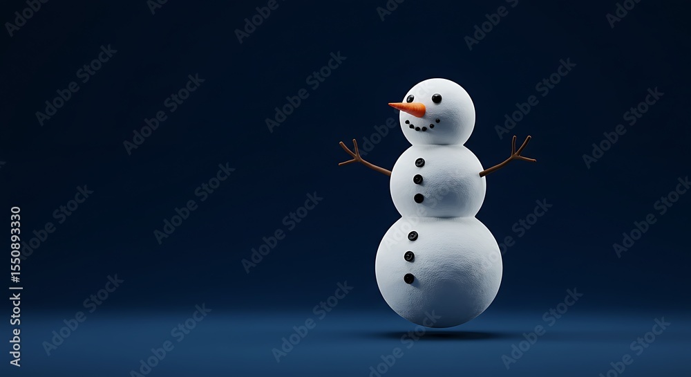 Obraz premium Snowman on blue background