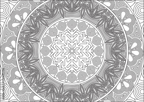 Zentangle Outline Mandala Art Coloring Page For Adult