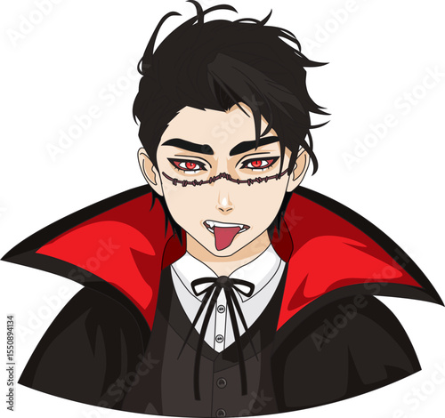 Vampire Character Sticker Bloodthirsty Dracula Vector