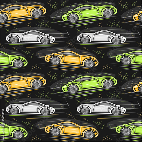 Vector Sport Car seamless pattern