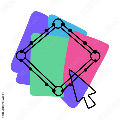  A flat style illustration showing cursor on selection tool 