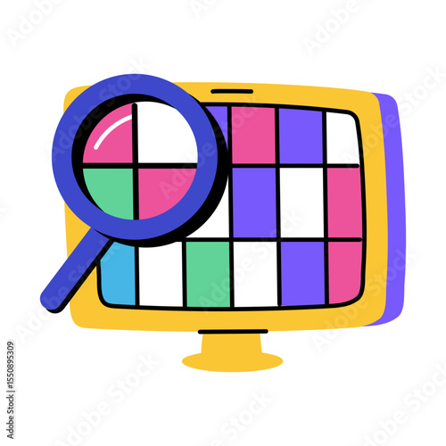 A flat style illustration depicting a zoom lens 