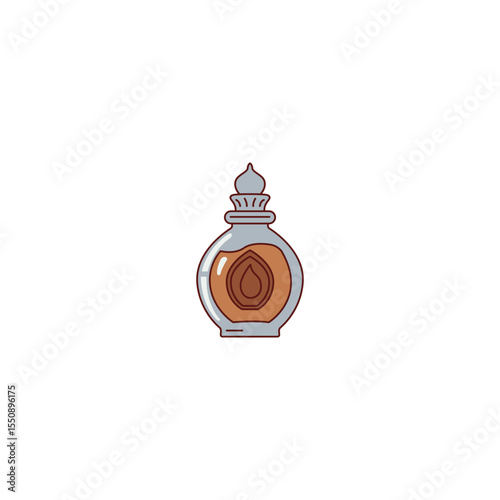 An icon of a decorative bottle of traditional Arabic perfume (Attar). This symbolizes the offering of perfume to guests, a sign of respect and hospitality in Middle Eastern culture.