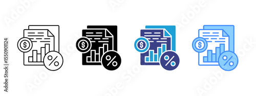 Tax Multipel Icon Set.
