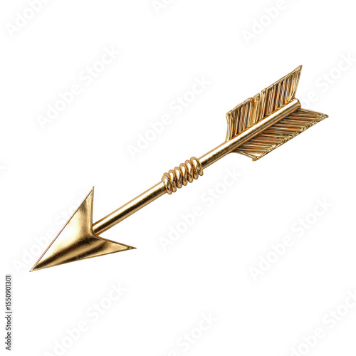 Gold arrow, sharp point, angled flight