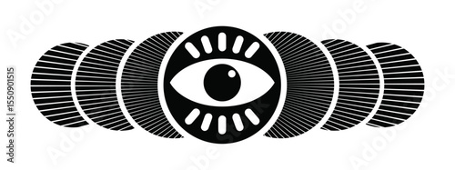 Radiant all-seeing eye – abstract optical symbol with concentric energy waves, The All-Seeing Eye.