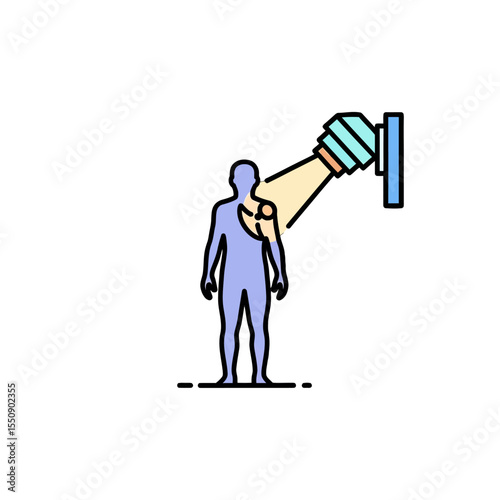 Medical Examination Flat Illustration Body Scan Technology for Health Screening and Healthcare