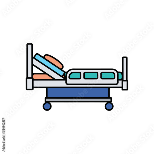Modern Hospital Bed Illustration Clean Vector Graphic for Healthcare Design Projects (gammana_2025)