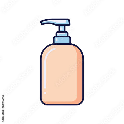 Modern Flat Illustration of a Soap Dispenser Pump Bottle