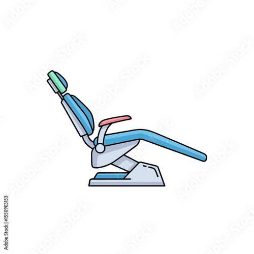 Illustration of Dental Chair Modern Healthcare Equipment for Oral Hygiene and Medical Procedures