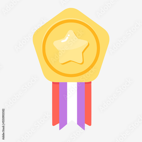 Golden Star Medal Illustration	