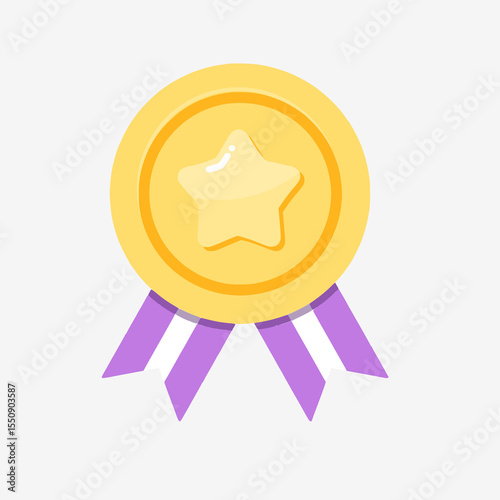 Golden Star Medal Illustration	
