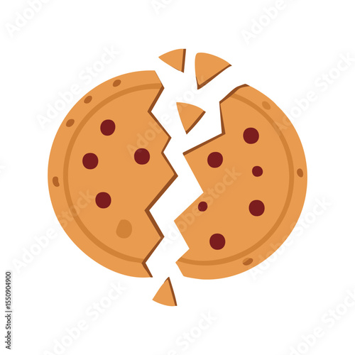 Simple Illustration Cookie breaking apart