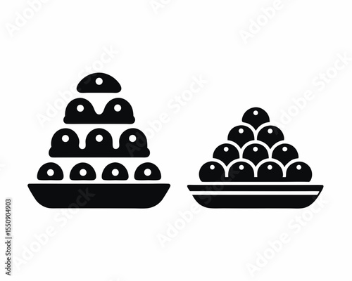Sandesh vector silhouette illustration isolated on white background