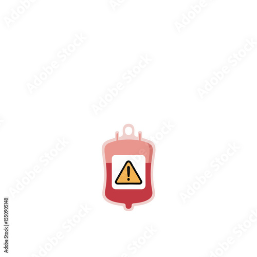 Urgent Medical Alert Contaminated Blood Bag Icon Graphic