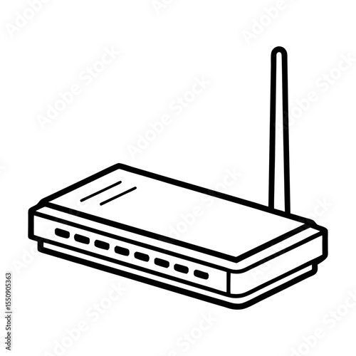 Wireless Router and Modem Illustration Isolated Network Device Icon