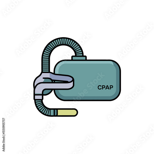 High-Quality CPAP Machine Icon  Professional 2D Flat Design for Medical Websites and Applications