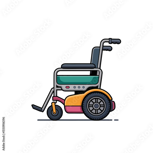 Modern Electric Wheelchair Illustration Accessible Transportation Design