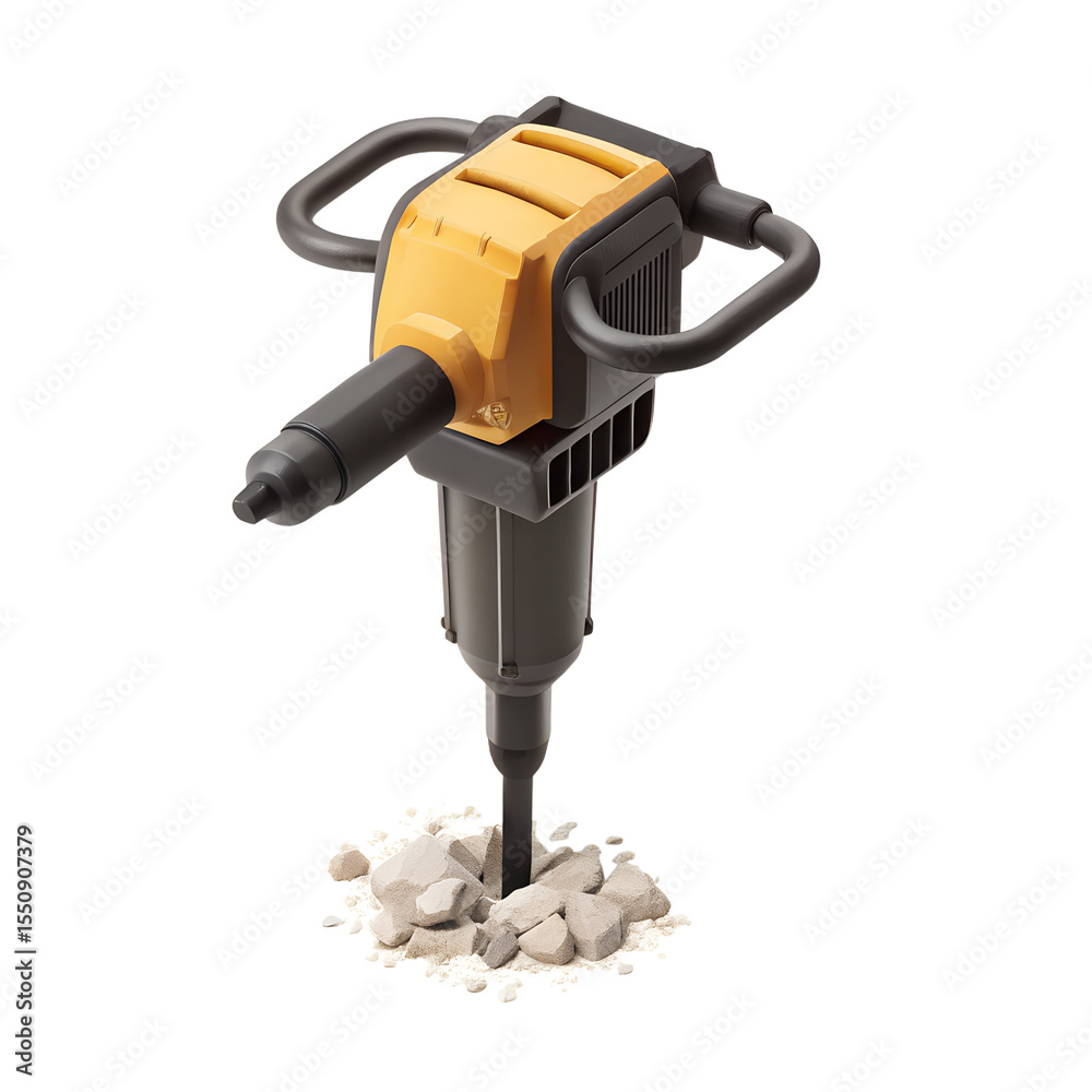 Fototapeta premium Understanding jackhammer power tools for construction demolition and concrete breaking equipment guide tips