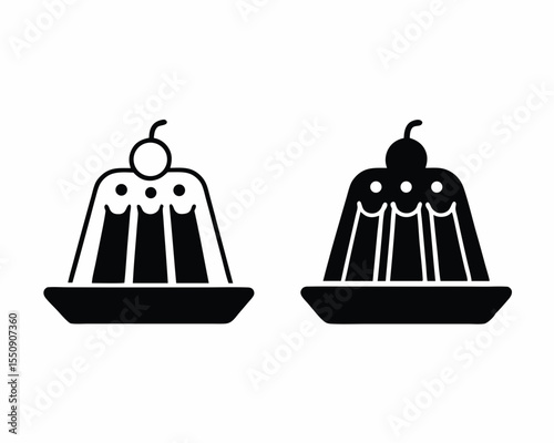 Pudding icon vector silhouette illustration isolated on white background