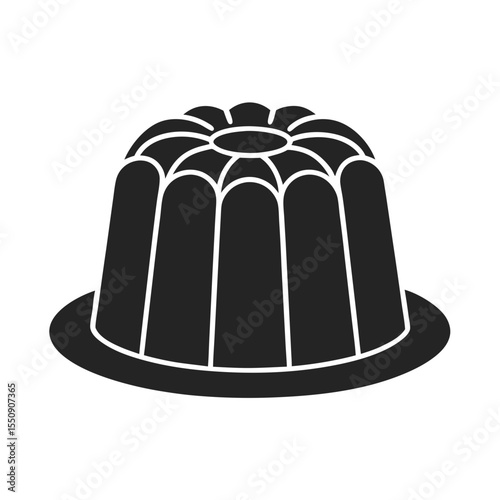 Pudding icon vector silhouette illustration isolated on white background