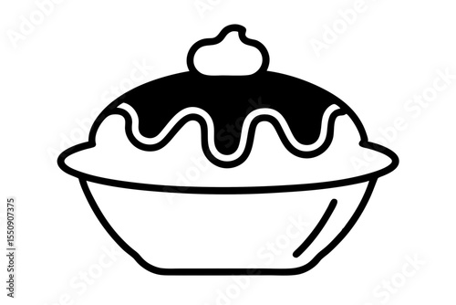 Pudding vector silhouette illustration isolated on white background