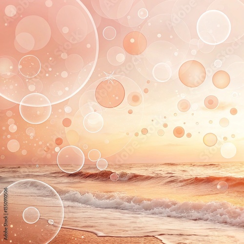 Abstract Cream and Peach Gradient with Soft Circles
