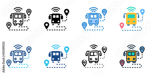 Smart Transportation icon set multiple style collection 
