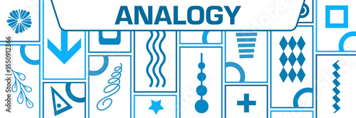 Analogy Blue Crowd Of Elements Horizontal Text 