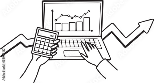 Financial analysis and business growth concept
