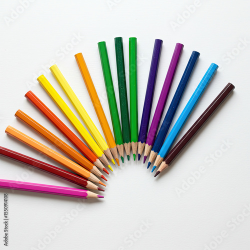 colored pencils isolated on white