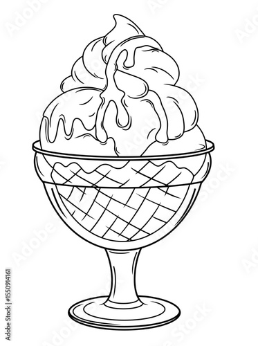 Ice cream waffle melts in one bowl