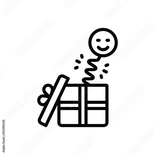 Black line icon for joke
