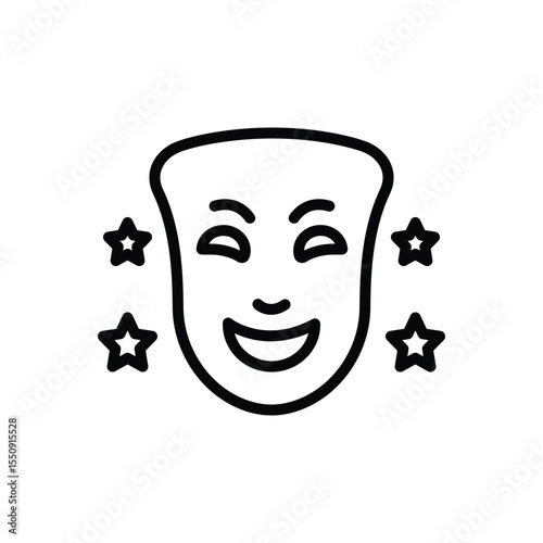 Black line icon for mask