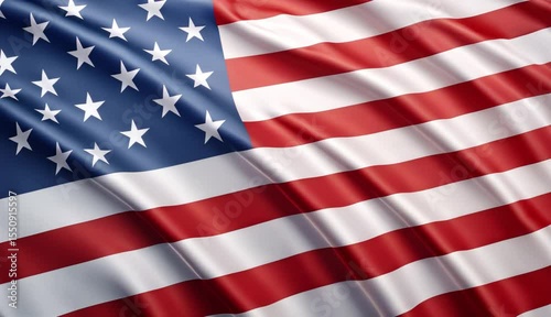 Waving American Flag in Seamless Motion Loop – USA Patriotic Background