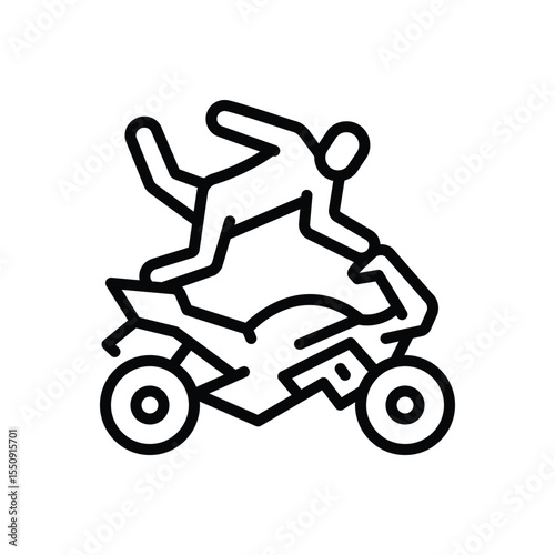 Black line icon for stunt