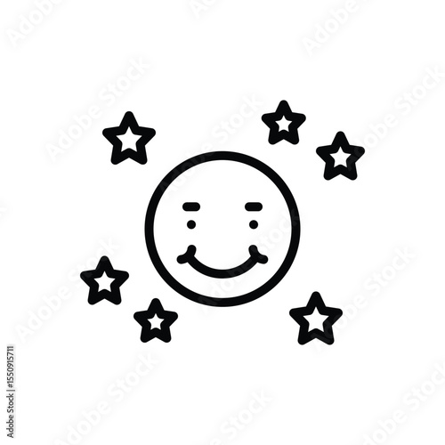 Black line icon for smile