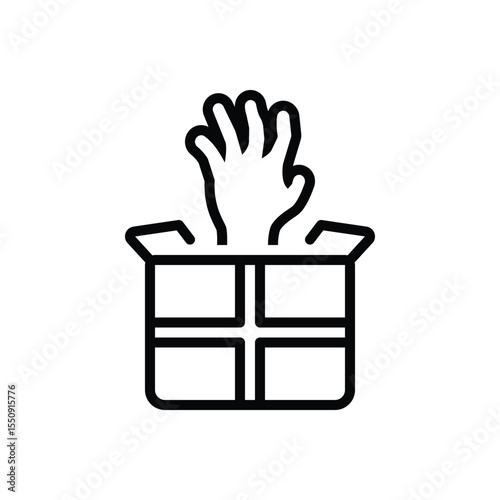Black line icon for zombie box