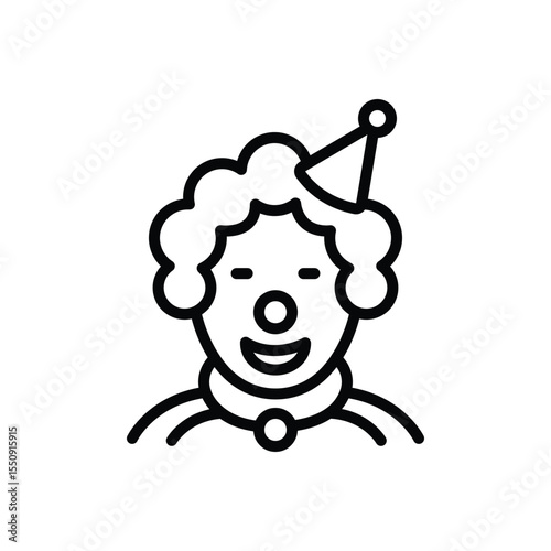 Black line icon for clown