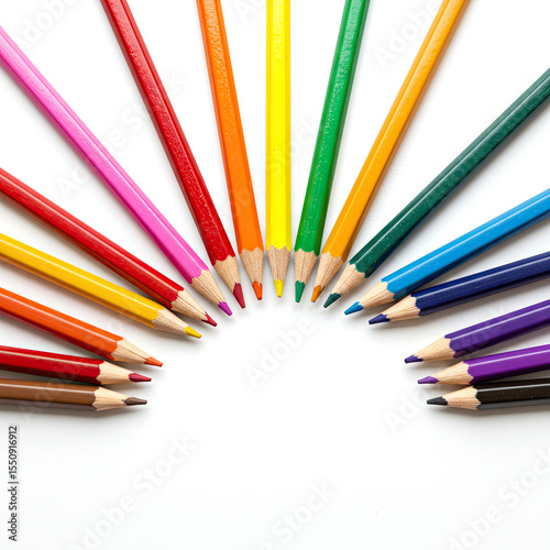colored pencils isolated on white
