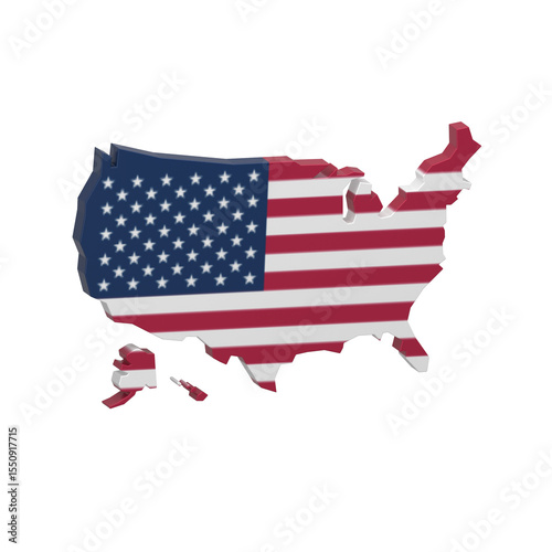 usa flag map