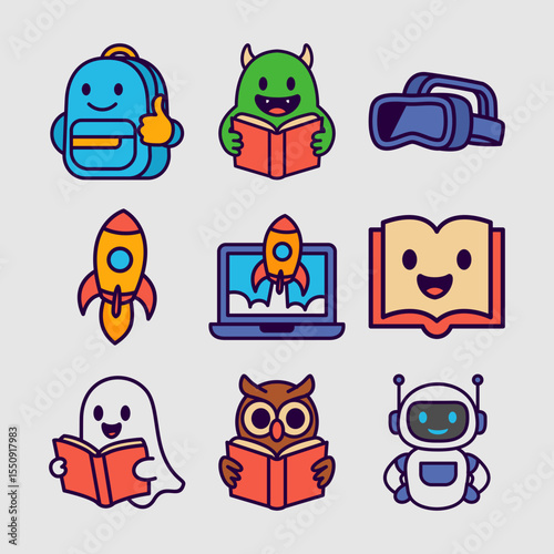 education icon mascot cartoon