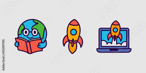 education icon mascot cartoon