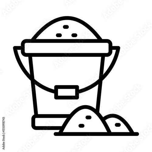 Sand Bucket Icon Single Vector Collection 