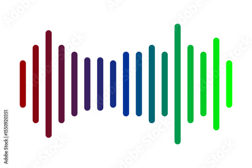 Colored sound wave vector icon representing audio frequency or digital voice signal. Simple and minimal design.