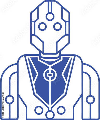 blue robot vector